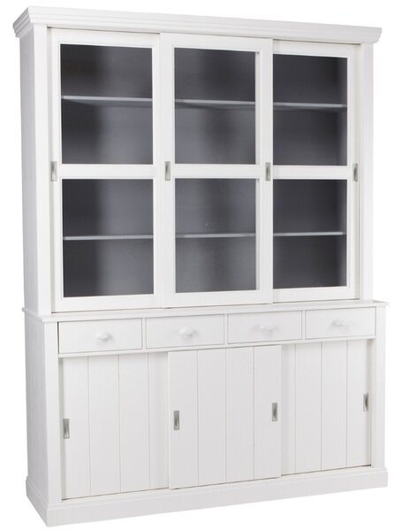 Hoorns Bílá borovicová vitrína Ariel 214 x 166 cm