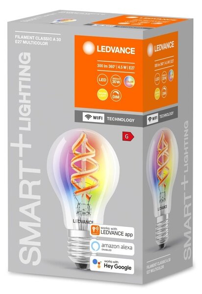 Chytrá stmívatelná WiFi LED žárovka E27 4,5 W CLASSIC A RGBW