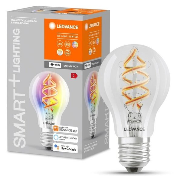Chytrá stmívatelná WiFi LED žárovka E27 4,5 W CLASSIC A RGBW