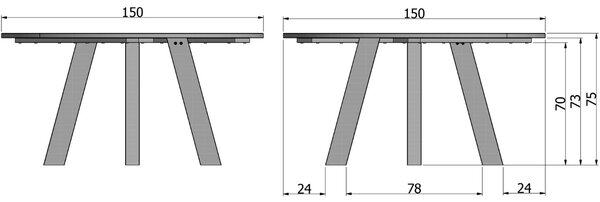 WOOOD Černý dubový kulatý jídelní stůl Regie 150 cm