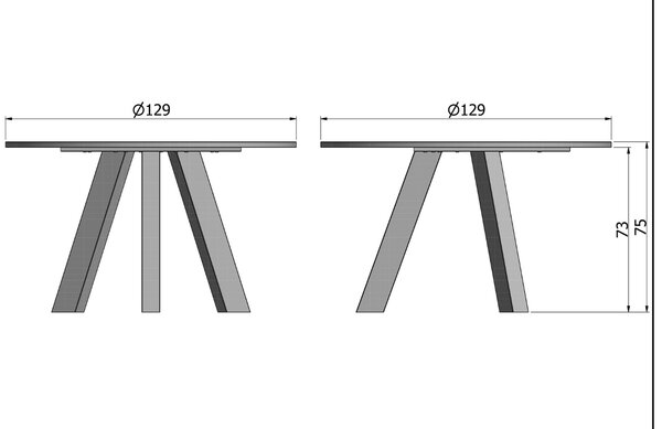 WOOOD Černý dubový kulatý jídelní stůl Regie 129 cm