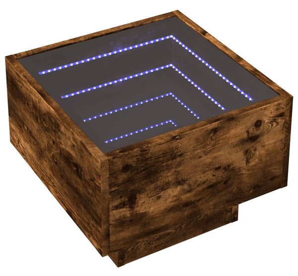 Noční stolek s Infinity LED kouřový dub 40 x 40 x 30 cm 3284067