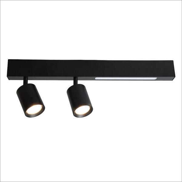 Stropní svítidlo Magnet, 2x černé kovové stínítko + 1x LED 5W, b