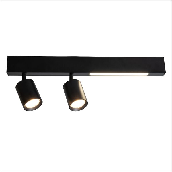 Stropní svítidlo Magnet, 2x černé kovové stínítko + 1x LED 5W, b