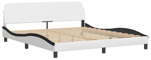 Postel s matrací Zadar bílá a černá 180 x 200 cm umělá kůže 3208886