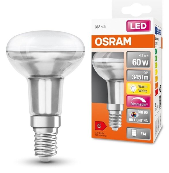 Reflektorová LED stmívatelná žárovka E14 4,8 W SUPERSTAR, teplá bílá