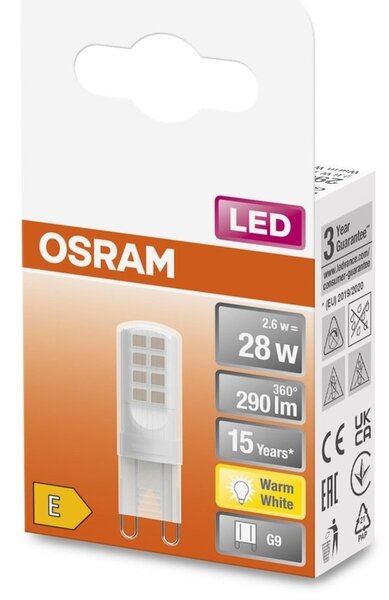 Speciální LED žárovka G9 2,6 W PIN, teplá bílá