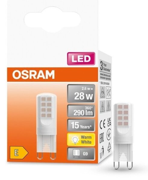 Speciální LED žárovka G9 2,6 W PIN, teplá bílá