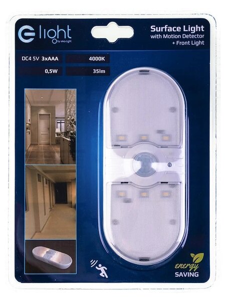 Nástěnné LED svítidlo, 1x LED 0,5w 4000k, w, pohybový senzor