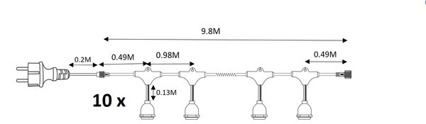 LED světelný řetěz Basic, 10m, (bez žárovek)