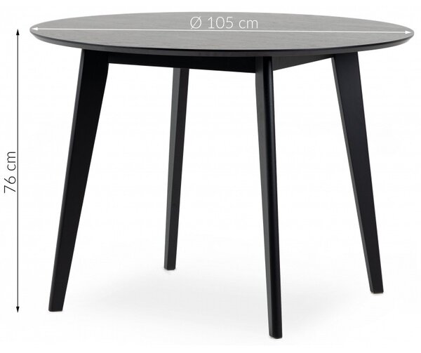 Actona Kulatý jídelní stůl 105 cm Roxby černý