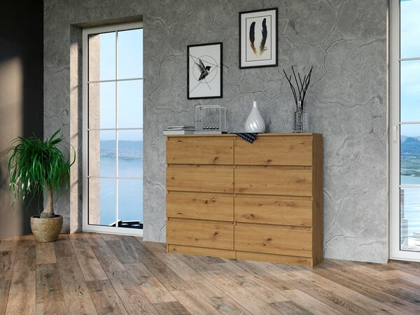 Topeshop M8 120 ARTISAN, Dub, 8 zásuvka/zásuvek, Dřevotřískové desky, Jednobarevný, Moderní, Dřevotřískové desky