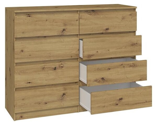Topeshop M8 120 ARTISAN, Dub, 8 zásuvka/zásuvek, Dřevotřískové desky, Jednobarevný, Moderní, Dřevotřískové desky