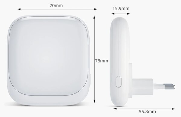 LED svítidlo do zásuvky Pati, 1x LED 0,5w, 2700k, w, senzor soumraku