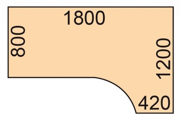 Polohovací stůl se zaoblenými rohy, 180x120 cm, 2 motory, L/P, černá podnož, dub přírodní