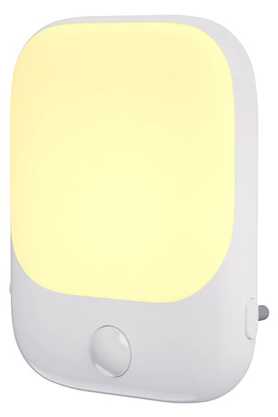 LED svítidlo do zásuvky Pati, 1x LED 0,6w, 2700k, w, senzor pohybu a soumraku