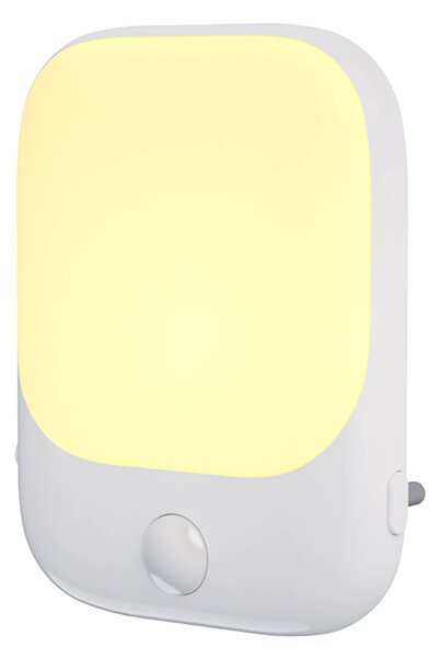 LED svítidlo do zásuvky Pati, 1x LED 0,6w, 2700k, w, senzor pohybu a soumraku