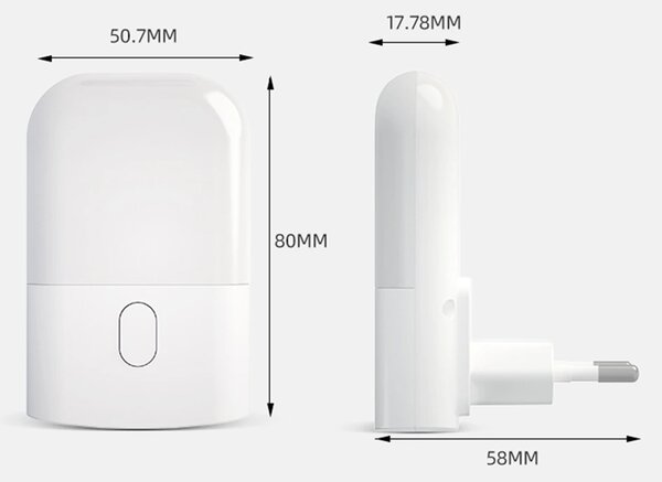 LED svítidlo do zásuvky Kama, 1x LED 0,5w, 2700k, w, senzor soumraku