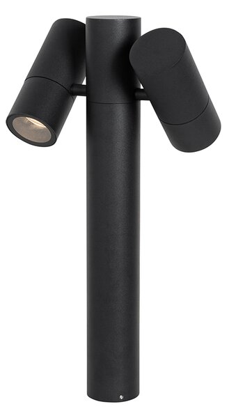 Stojací venkovní lampa černá 50 cm 2-světlo nastavitelné - Duo