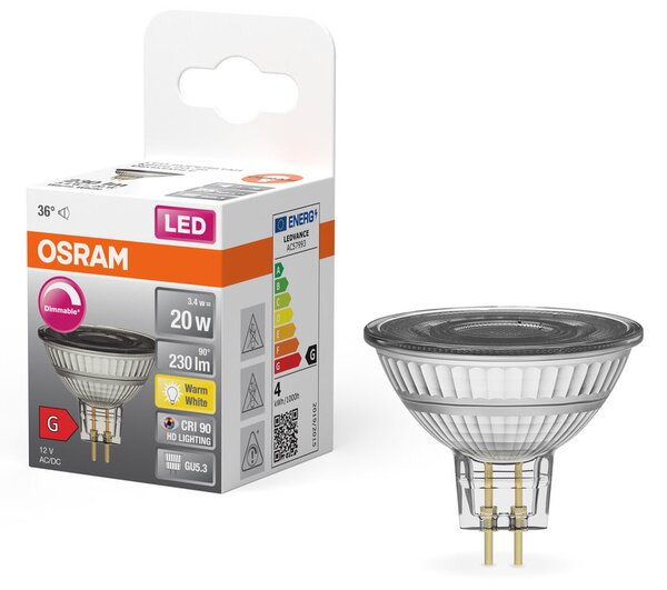Stmívatelná LED bodovka GU5.3 3,4 W SUPERSTAR, teplá bílá