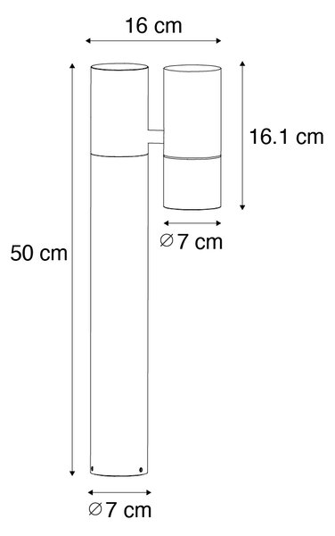 Venkovní lampa černá s hrotem do země a kabelovou průchodkou 50 cm IP44 - Solo Deluxe