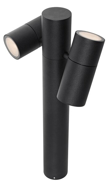 Stojací venkovní lampa černá 50 cm 2-světlo nastavitelné - Duo