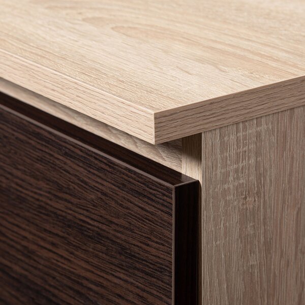 Ak furniture Komoda Kuba 60 cm - 5 šuplíků dub sonoma/wenge
