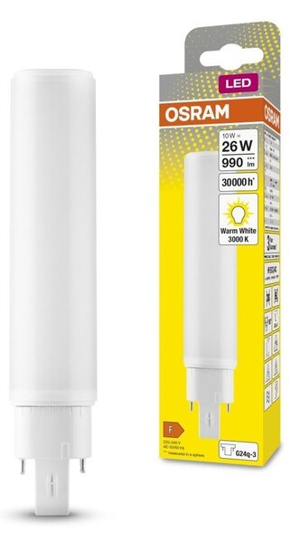 Dlouhotrvající LED žárovka G24q-3 10 W DULUX, teplá bílá