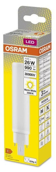 Dlouhotrvající LED žárovka G24q-3 10 W DULUX, teplá bílá