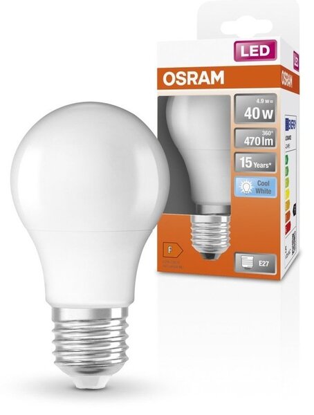 Kvalitní LED žárovka E27 4,9 W STAR, studená bílá
