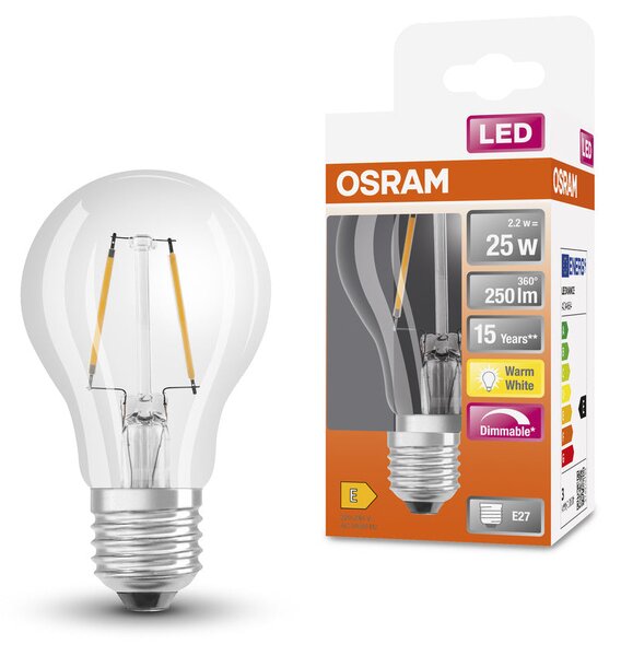 Stmívatelná LED žárovka E27 2,2 W SUPERSTAR, teplá bílá
