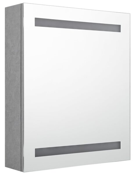 LED koupelnová skříňka se zrcadlem betonově šedá 50x14x60 cm