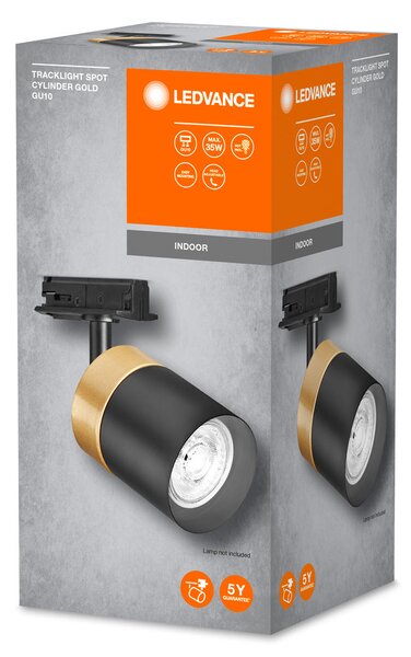 Stropní svítidlo GU10 černé TRACKLIGHT SPOT CYLINDER GOLD