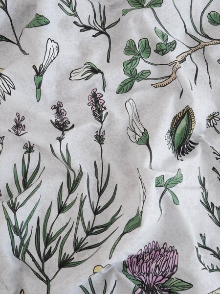 MK Lůžkoviny Bavlněný povlak na polštář Renforcé 70 x 90 cm - Herbář šedý
