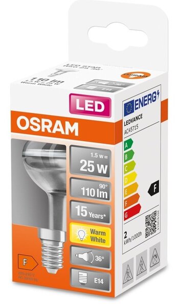 LED žárovka E14 1,5 W STAR, teplá bílá