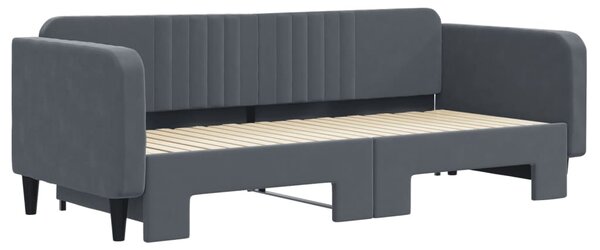 Válenda s přistýlkou tmavě šedá 90 x 200 cm samet 3197064