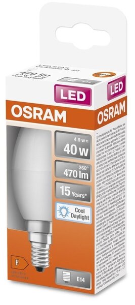 LED žárovka E14 4,9 W STAR CLASSIC B, studená denní bílá