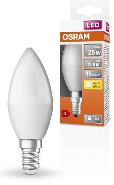 LED žárovka E14 3,3 W STAR CLASSIC B, teplá bílá