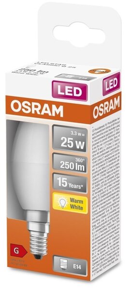 LED žárovka E14 3,3 W STAR CLASSIC B, teplá bílá