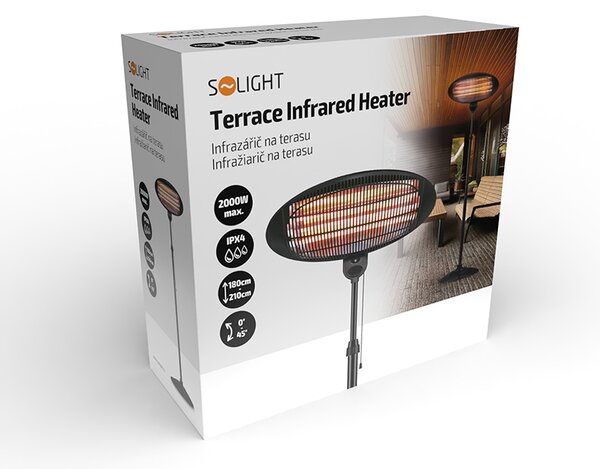 SOLIGHT Stojanový infrazářič na terasu 2000W