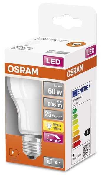 Stmívatelná LED žárovka E27 9 W SUPERSTAR, teplá bílá