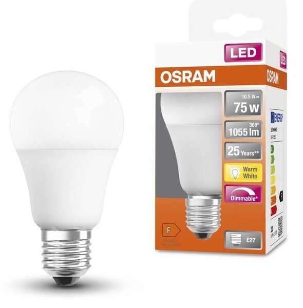 Stmívatelná LED žárovka E27 10,5 W SUPERSTAR, teplá bílá