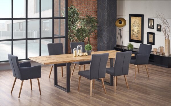 HALMAR Jídelní rozkládací stůl Press 160/250 cm dub artisan/černý