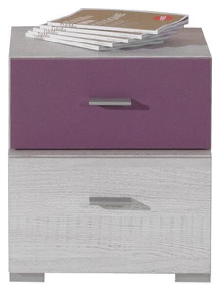 NEXT v | noční stolek NX17 | borovice bělená/viola fialová