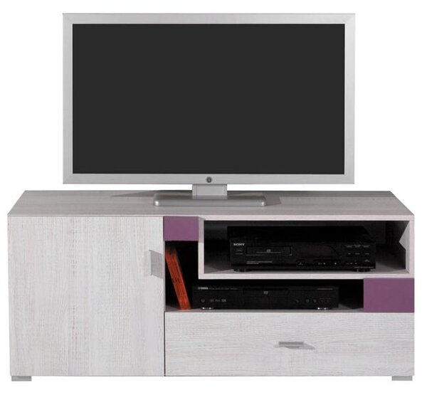 NEXT v | TV stolek NX12 | borovice bělená/viola fialová