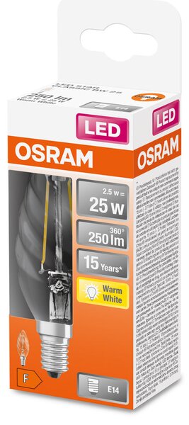 Retrofit LED žárovka E14 2,5 W CLASSIC BW, teplá bílá