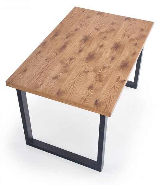 HALMAR Jídelní rozkládací stůl Horus 126/206 cm dub jasný/černý