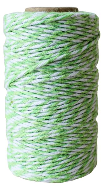 Bavlněný provázek 50 m – Green / White