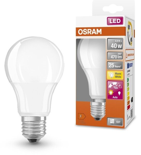 LED žárovka se senzorem E27 4,9 W SUPERSTAR, teplá bílá