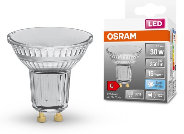 LED bodovka GU10 4,3 W STAR, studená bílá